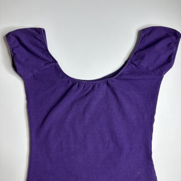 Y2K Clockhouse Womens XS Small Purple Off Shoulder Baby Tee Cap Sleeve Top - Picture 6 of 10
